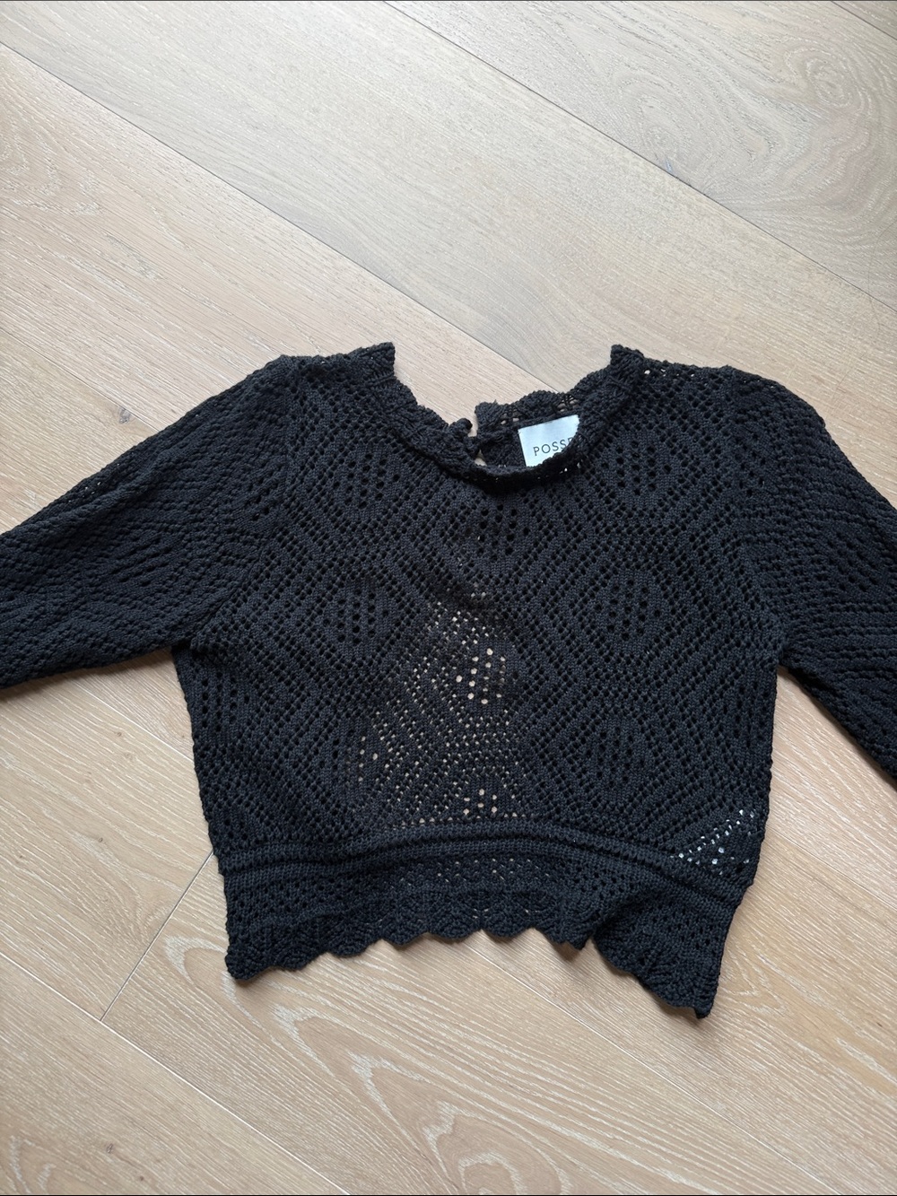 POSSE black knitted open back top